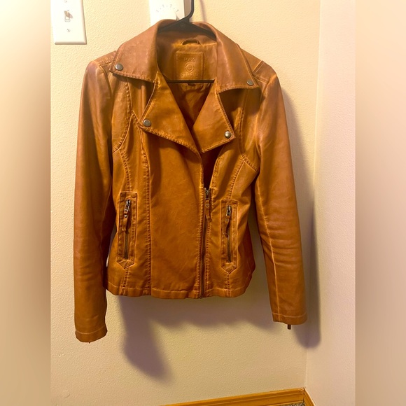Max studio brown leather jacket - Picture 1 of 5